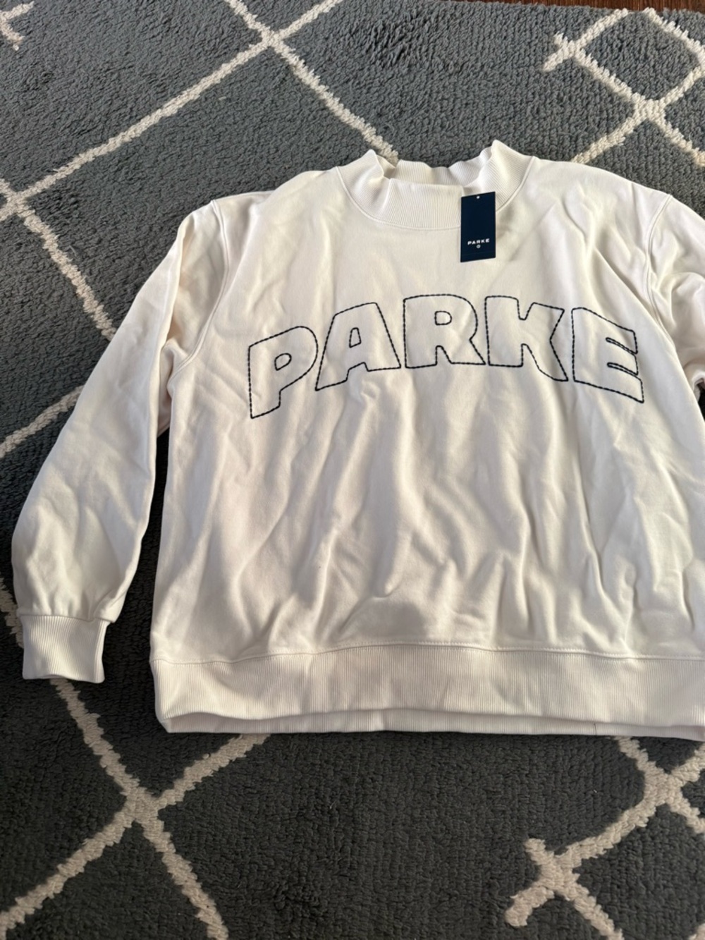 Parke x Target Cream Mockneck Sweatshirt L/XL - NWT - Picture 5 of 11
